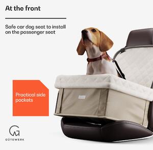 Rocky, scaun auto pentru câini, poliester, centură de siguranță, pliabil, flexibil