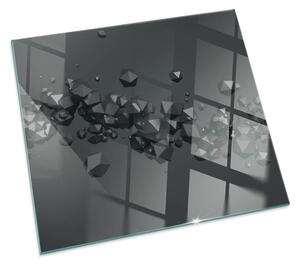 Placă dreptunghiulară din sticlă pentru șemineu Forme abstracte de nori în solide