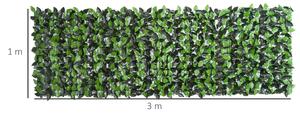 Gard artificial Verde Outsunny, 1X3m, iedera artificiala, frunze artificiale | Aosom RO