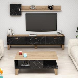 Set Comoda TV si Masuta de Cafea Living SumerG5030 Oak-Marble