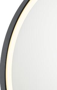 Oglinda baie neagra 70 cm cu LED cu dimmer tactil - Miral
