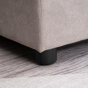 Canapea Extensibila pe Colt cu 3 Locuri si Compartiment de Depozitare, Tapiterie Efect In, Spatar cu perne 217x134x85cm, Gri HOMCOM | Aosom RO