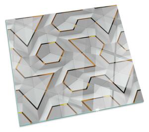 Placă dreptunghiulară din sticlă pentru șemineu Model de forme tridimensionale