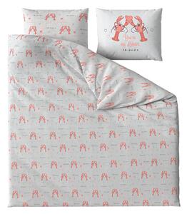 Lenjerie de pat din bumbac FRIENDS LOBSTER gri Dimensiune lenjerie de pat: 2 ks 60 x 70 cm | 200 x 200 cm