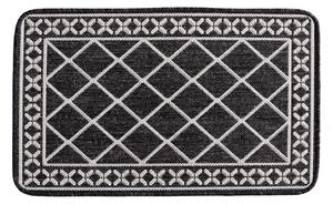 Covor Pentru Usa Intrare, Flex 19640, Antiderapant, Negru Gri, 50x80 cm