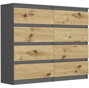 Comoda cu 8 sertare R-120-S8 - diferite variante de culoare antracit mix artisan