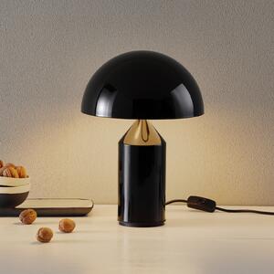 Oluce Atollo lampă de masă, aluminiu, Ø 25 cm, negru, Negru, Camera de zi / sufragerie, Aluminiu, Design