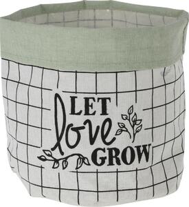 Mască de ghiveci din textil Let Love Grow, 20 x 18 cm, verde deschis