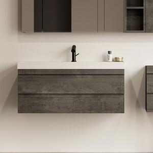 Set mobilier baie suspendat cu lavoar inclus, culoare dark concrete, 10 cm, KolpaSan Naomi 1000x450x435 mm, Dark concrete