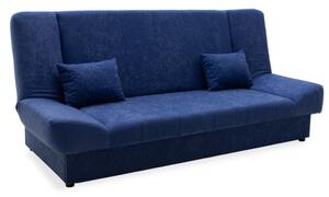 Canapea extensibila cu 3 locuri Tiko cu spatiu de depozitare stofa de culoare albastra 200x85x90cm