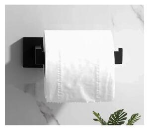 Suport hartie igenica, montare perete, autoadeziv, otel inoxidabil, negru mat
