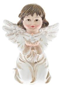 Statuetă înger cu carte Dakls, înălțime 10,5 cm, alb