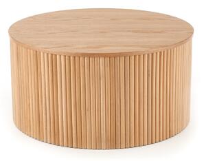 Măsuță de cafea Houston 1222Maro deschis, 4cm, Furnir din lemn natural, MDF, Rotund