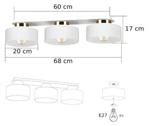 Plafonieră IGNIA 3xE27/60W/230V alb/auriu