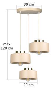 Lustră cu cablu IGNIA 3xE27/60W/230V bej/auriu