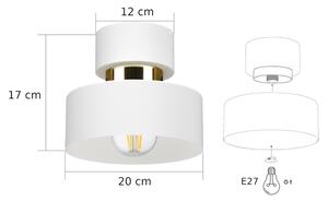 Plafonieră IGNIA 1xE27/60W/230V alb/auriu