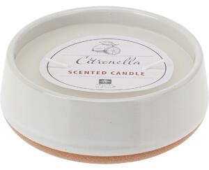 Lumânare repelentă Citronella, albă, 420 g, 12 x4,5 cm