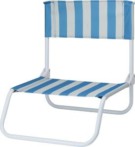 Scaun de plajă pliabil Stripes, 65 x 44 x 19 cm,albastru