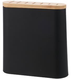 Suport pentru cuțite EH cu capac din bambus 23 x 8x 23,5 cm, negru