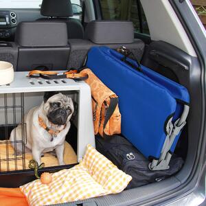 PawHut Saltea Pliabilă Confortabilă pentru Câini, Ușor de Transportat, Albastru, 71x58x18cm | Aosom Romania