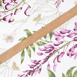 Goldea țesătură din bumbac satinat deluxe - flori de wisteria 240 cm