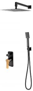 FDesign Seppia set de duș ascuns cu duș de ploaie negru FD1-SPA-7PSET-25