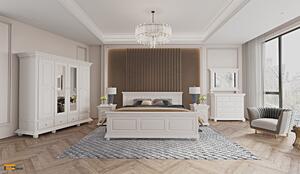 Dormitor Luxus Lemn Masiv, Alb