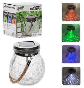 Lampa solara decorativa, tip borcan, LED-uri RGB, sticla, panou2V/40mAh