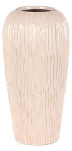 Vază ceramică rotundă, alb-bej , 17 x 17 x 34 cm, 34 cm
