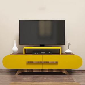 Comoda TV Rose - Walnut, Yellow