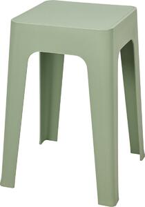 Taburet din plastic Mallys verde, 33 x 47 x 33 cm, stivuibil