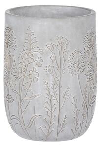 Ghiveci de beton cu flori de pajiște, gri , 19 x25 cm