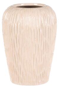 Vază ceramică rotundă, alb-bej , 17 x 17 x 25 cm, 25 cm