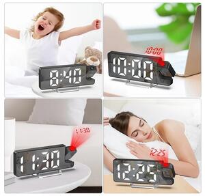 Ceas digital cu alarmă, cu proiecție DZ-673 și ecran LED de 7,9”