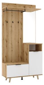 Mobiler hol NODRI, stejar evoke/alb, DTD laminat, 100x40x204 cm