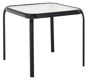 Masuta gradina RAMOL, negru, sticla securizata/otel, 50x50x46 cm