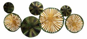 Decoratiune perete ASTRID - CH102-1, verde/auriu, metal, 79x35 cm