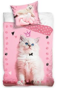 Lenjerie de pat din bumbac Kitty Princess, 140 x 200 cm, 70 x 90 cm