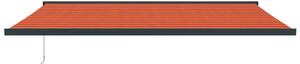 Copertină retractabilă portocaliu & maro 5x3m textil & aluminiu