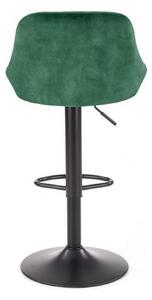 Scaun bar H101, verde/negru, stofa catifelata/metal, 47x45x106 cm