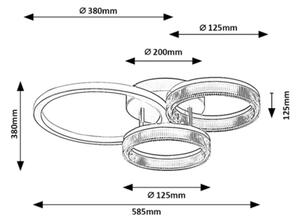 Rabalux 71473 - Plafonieră LED dimabilă RIVONA LED/38W/230V 3000-6500K 58,5x38 cm+telecomandă