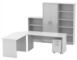 Set birou JOHAN 2 NEW, alb, DTD laminat