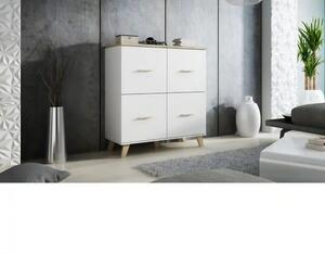 Comoda Lotta, alb, PAL, 110x45x119 cm