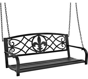 Leagan gradina ABEA, negru, otel, 127x56x52 cm
