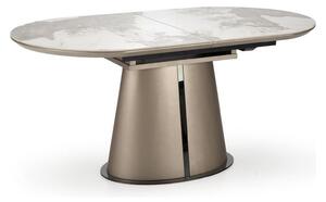 Masa extensibila ROBINSON, bej/alb, ceramica, 160/200x90x76 cm
