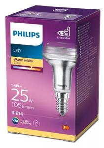 Bec LED cu reflector Philips R50, soclu E14, 1,4 W, 230 V, 2700 K