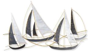 Decoratiune perete BARBAROS, auriu/gri, metal, 125x8x74 cm