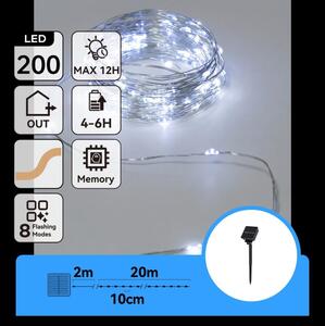 Aigostar - Ghirlandă solară LED, 200 LED, 8 funcții, 22 m, IP65, alb rece, 800 mAh
