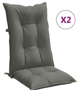 Perne scaun cu spătar înalt 2 buc. melanj gri 120x50x7cm textil