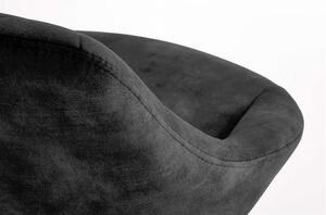 Scaun bar H102, negru, stofa catifelata, 78x53x48 cm